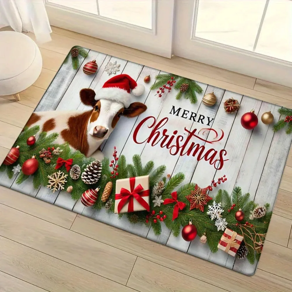 Flannel Thickness Mat 1pc Doormat Winter Christmas Cow Slip Mat Mat Merry Christmas Comfort Floor Mats Machine Washable Rug
Flannel Thickness Mat 1pc Doormat Winter Christmas Cow Slip Mat Mat Merry Christmas Comfort Floor Mats Machine Washable Rug