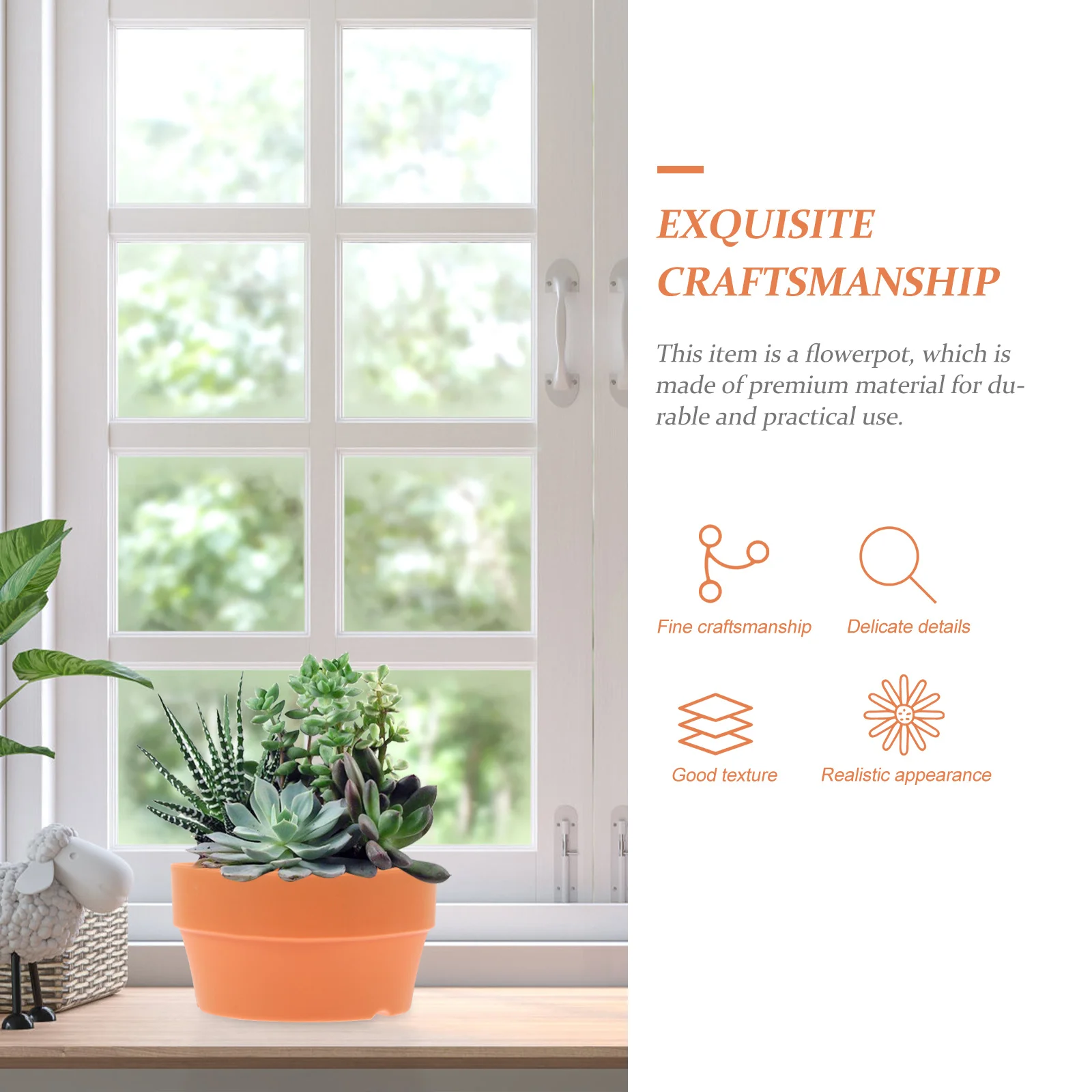 6Pcs 12.5cm Plastic Flower Pot Imitation Clay Round Container with Bottom Drain for Small Plants Garden Supplies Decorative
6Pcs 12.5cm Plastic Flower Pot Imitation Clay Round Container with Bottom Drain for Small Plants Garden Supplies Decorative