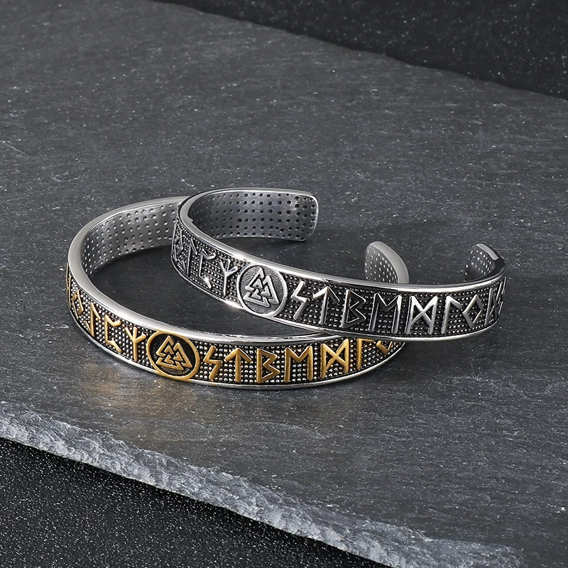Vintage Viking Rune Bracelet for Men's Stainless Steel Nordic Odin Trinity Valknut Bracelet Biker Talisman Jewelry Dropshipping
Vintage Viking Rune Bracelet for Men's Stainless Steel Nordic Odin Trinity Valknut Bracelet Biker Talisman Jewelry Dropshipping