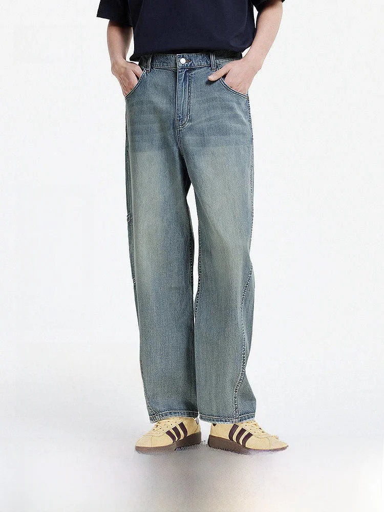 Loose Straight Leg Men's Jeans Semir Vintage Workwear Summer New Arrival Breathable Cotton Youth Fashion mid Waist Zipper Fly
Loose Straight Leg Men's Jeans Semir Vintage Workwear Summer New Arrival Breathable Cotton Youth Fashion mid Waist Zipper Fly