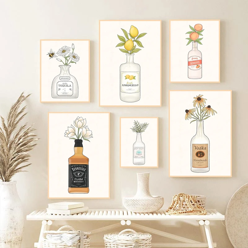 Liquor Peaches Tequila Vodka Flowers Bar Pictures Wall Art Canvas Painting and Prints Alcohol Posters For Living Room Home Decor
Liquor Peaches Tequila Vodka Flowers Bar Pictures Wall Art Canvas Painting and Prints Alcohol Posters For Living Room Home Decor