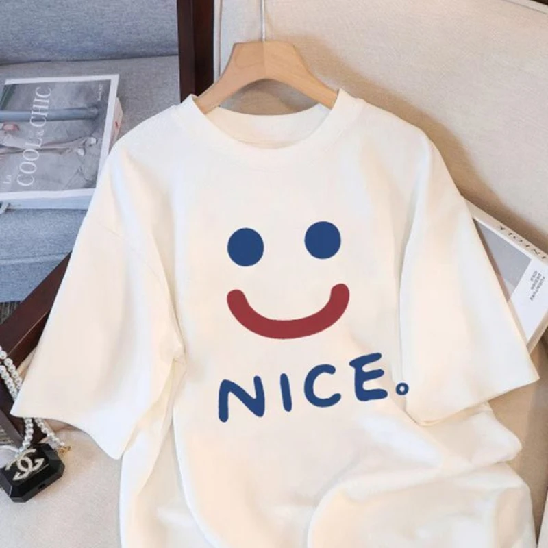 Korean Style Letter Printed Women's T-shirt 2025 New Casual and Fashionable Loose Round Neck T-shirt Women's Clothing
Korean Style Letter Printed Women's T-shirt 2025 New Casual and Fashionable Loose Round Neck T-shirt Women's Clothing