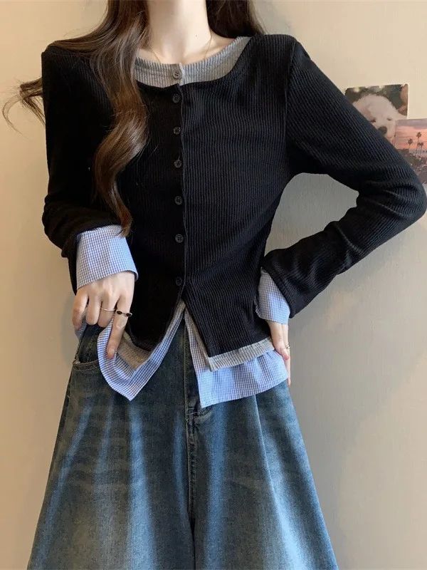 plus Size Knitwear Long Sleeve Plaid Splicing Color Block Slimming Versatile Design Autumn New Style Commute Korean Straight Cut
plus Size Knitwear Long Sleeve Plaid Splicing Color Block Slimming Versatile Design Autumn New Style Commute Korean Straight Cut