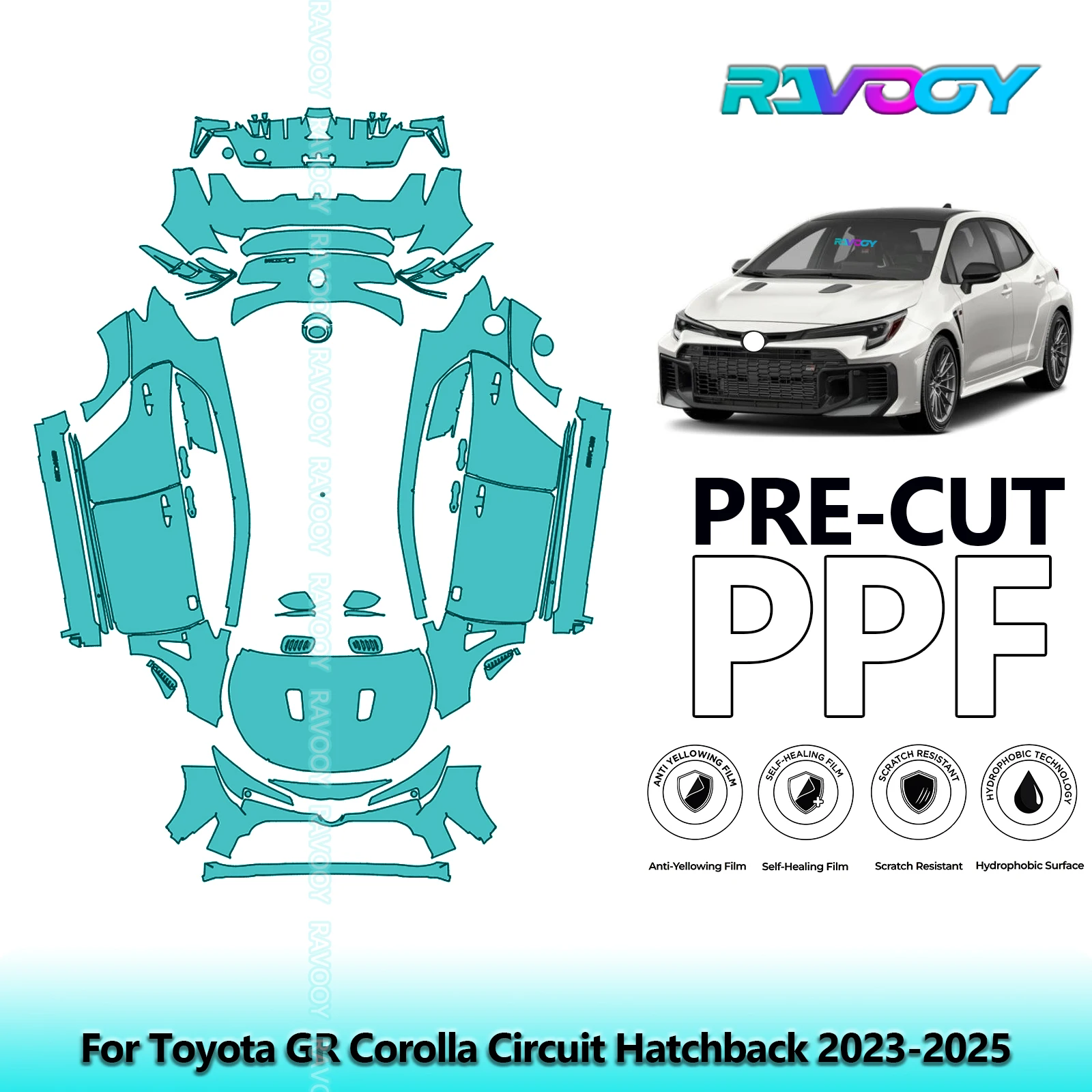 Car Precut PPF Paint Protection Film Full Vehicle For Toyota GR Corolla Circuit Hatchback 2023-2026 8.5mil Clear Bra TPU
Car Precut PPF Paint Protection Film Full Vehicle For Toyota GR Corolla Circuit Hatchback 2023-2026 8.5mil Clear Bra TPU