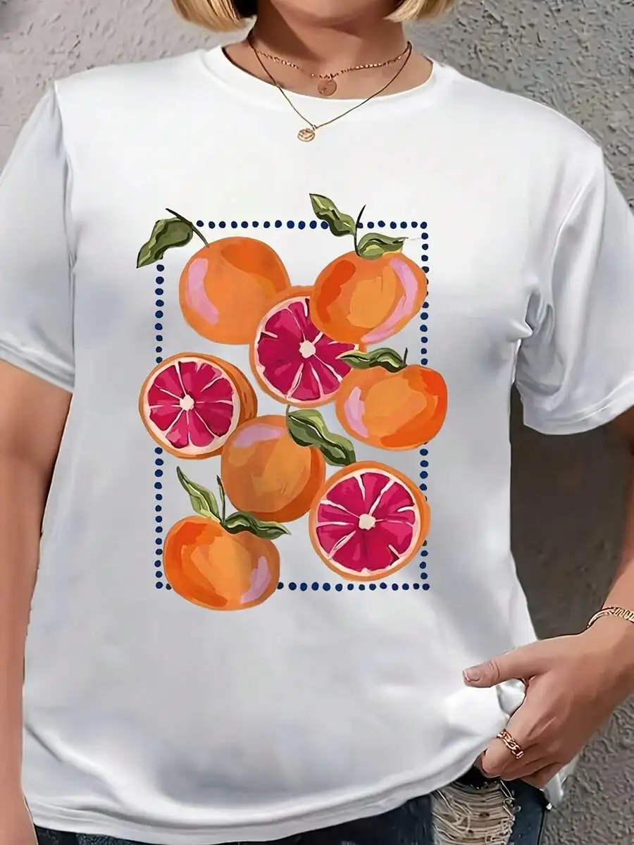 Womens Casual Short Sleeve T-Shirt With Fruit Print Crew Neck Regular Fit
Womens Casual Short Sleeve T-Shirt With Fruit Print Crew Neck Regular Fit