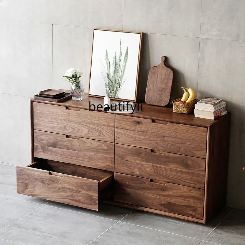 zxqBlack Walnut Chest of Six Drawers Log Solid Wood High TV Stand Coffee Table Combination Light Luxury Bed Front Cabinet Locker
zxqBlack Walnut Chest of Six Drawers Log Solid Wood High TV Stand Coffee Table Combination Light Luxury Bed Front Cabinet Locker