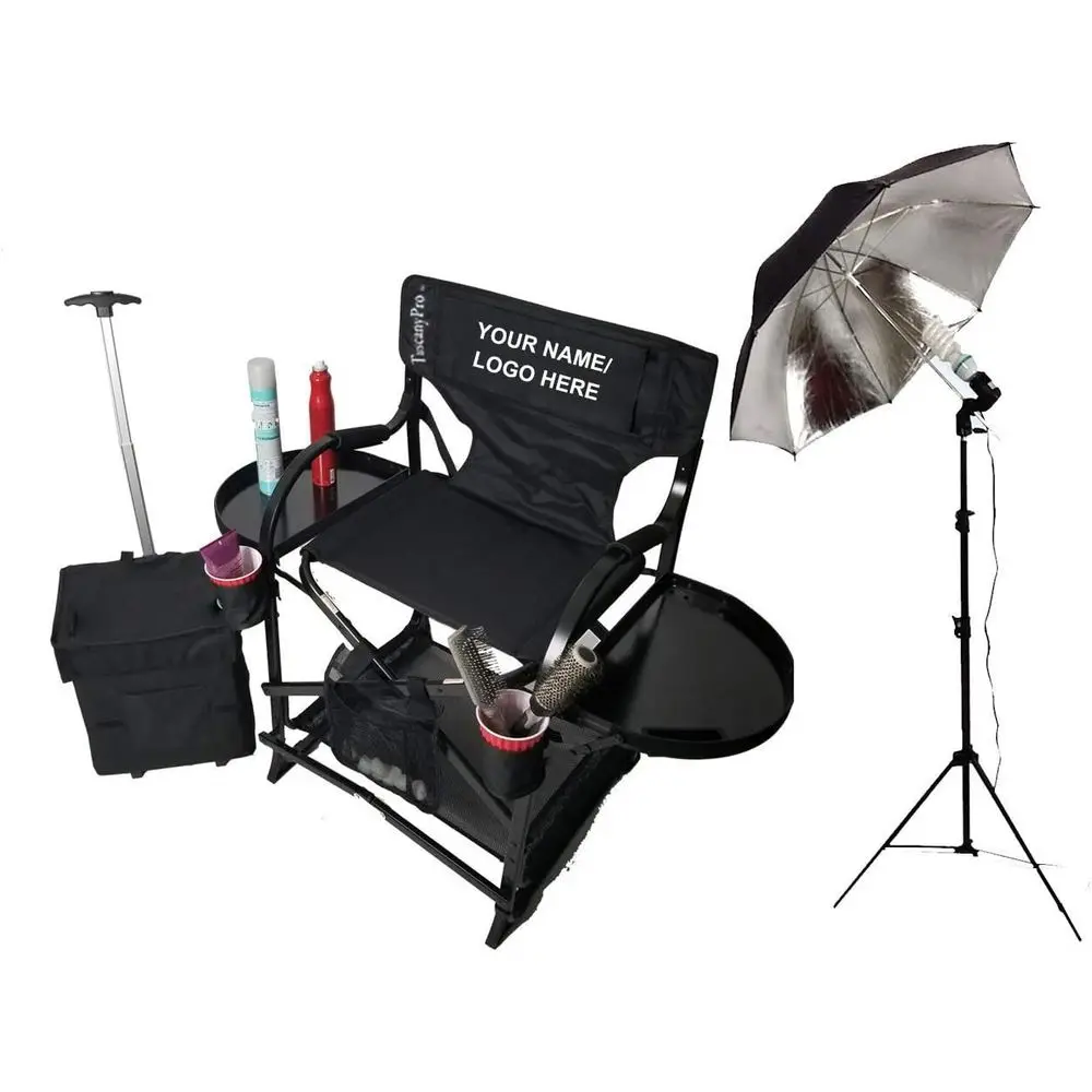 Compact Stylist & Makeup Chair with Storage, Cart & Umbrella Light - Ideal for Salons & Film Sets, Italian Design, 25 Seat
Compact Stylist & Makeup Chair with Storage, Cart & Umbrella Light - Ideal for Salons & Film Sets, Italian Design, 25 Seat