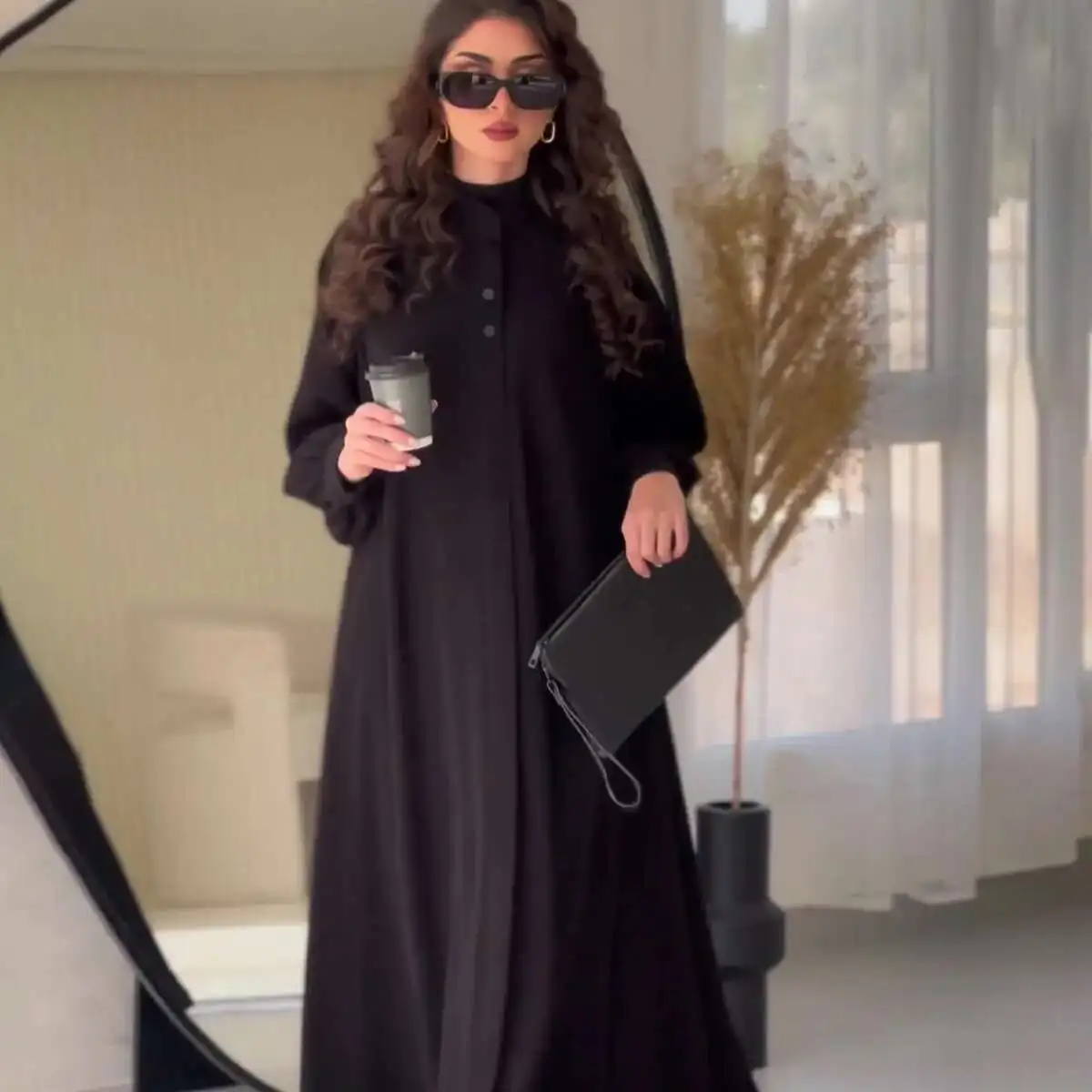 Muslim 2025 Spring New Office Lady Street Fashion Solid Color Design Sense Large Swing Skirt Dress Dubai Luxury Islam Elegant
Muslim 2025 Spring New Office Lady Street Fashion Solid Color Design Sense Large Swing Skirt Dress Dubai Luxury Islam Elegant