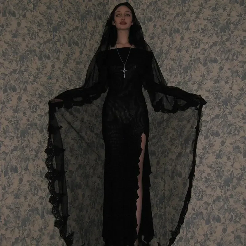 FC6Dark Gothic Style Long Sleeve Dress Women Patchwork Slim High Slit Halloween@FC8!
FC6Dark Gothic Style Long Sleeve Dress Women Patchwork Slim High Slit Halloween@FC8!
