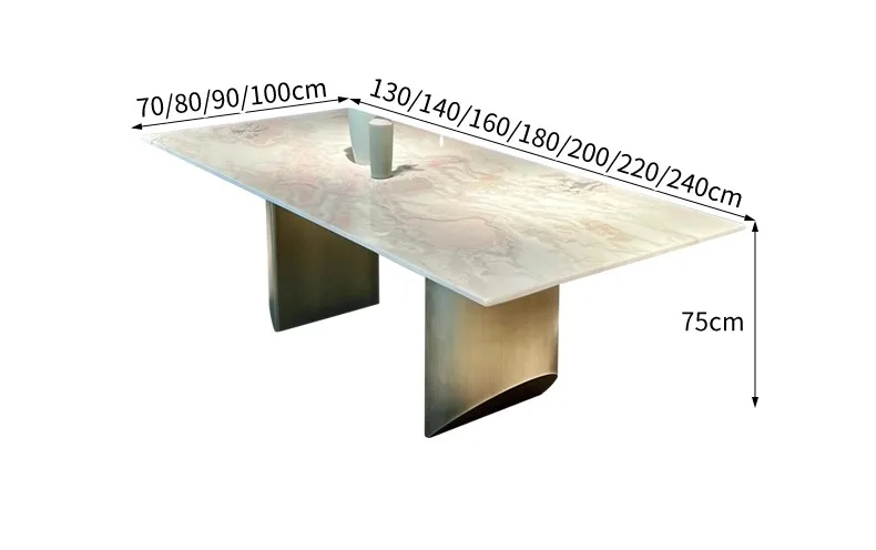 Natural marble rectangular light luxury high-end eating table high-end customized villa dining table luxury stone
Natural marble rectangular light luxury high-end eating table high-end customized villa dining table luxury stone