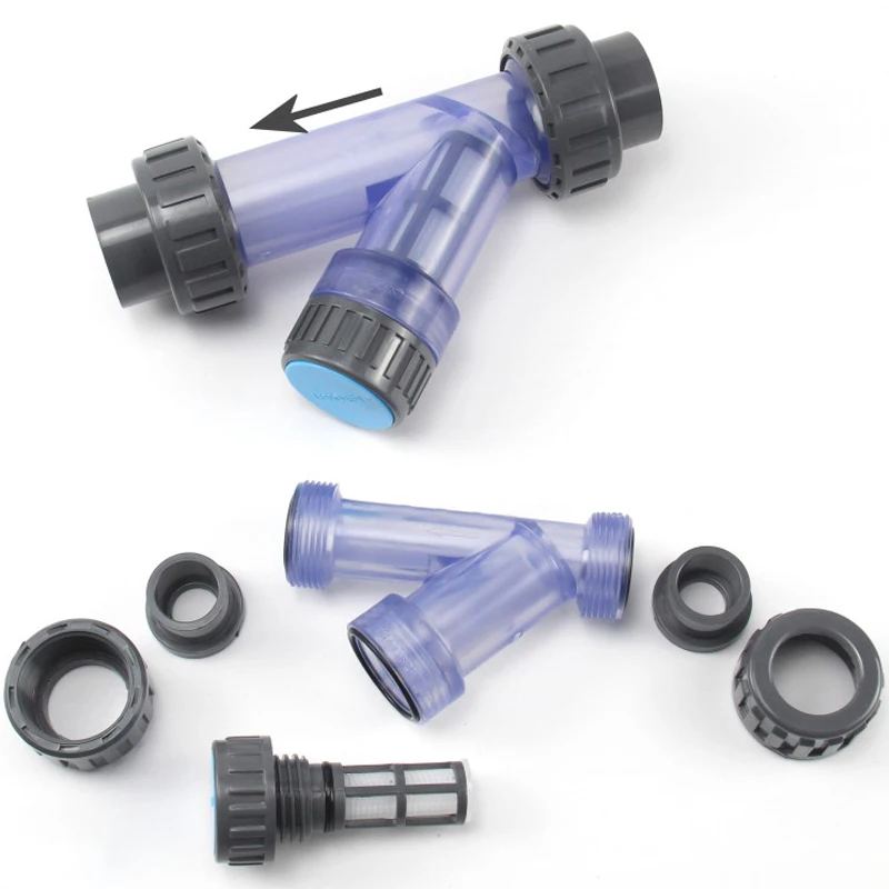 Inline PVC Y Filter Strainer 20mm-63mm Transparent Aquarium Fish Tank Irrigation Filters Garden Water Pipe Filters Joint Fitting
Inline PVC Y Filter Strainer 20mm-63mm Transparent Aquarium Fish Tank Irrigation Filters Garden Water Pipe Filters Joint Fitting