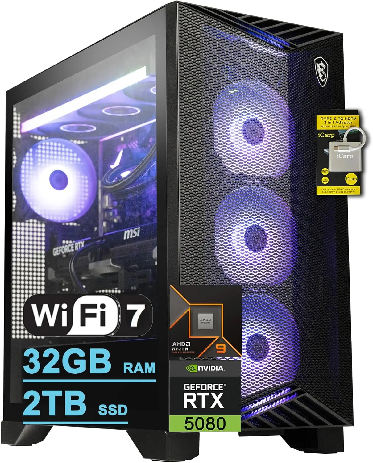 msi Aegis ZS2 Gaming Desktop AMD 12-core Zen 5 Ryzen 9 9900X 32GB RAM 2TB SSD GeForce RTX 5080 DLSS 4 360mm Liquid Cooler 850W
msi Aegis ZS2 Gaming Desktop AMD 12-core Zen 5 Ryzen 9 9900X 32GB RAM 2TB SSD GeForce RTX 5080 DLSS 4 360mm Liquid Cooler 850W