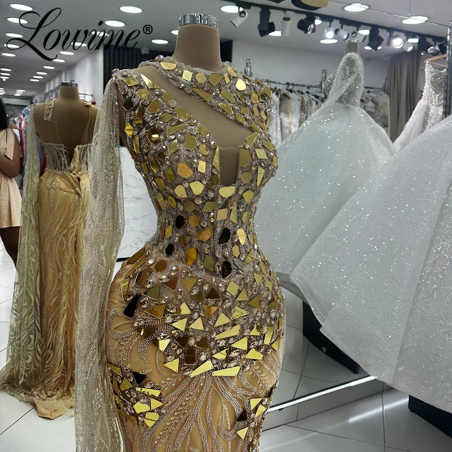 One Shoulder Long Gold Crystals Party Dresses Customized Mermaid Women's Evening Gown Occasions Evening Dress Robe De Soiree
One Shoulder Long Gold Crystals Party Dresses Customized Mermaid Women's Evening Gown Occasions Evening Dress Robe De Soiree