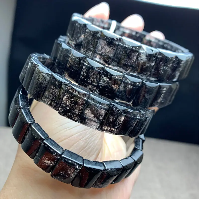 Natural Golden Rutilated Quartz Bracelet Black 
Natural Golden Rutilated Quartz Bracelet Black