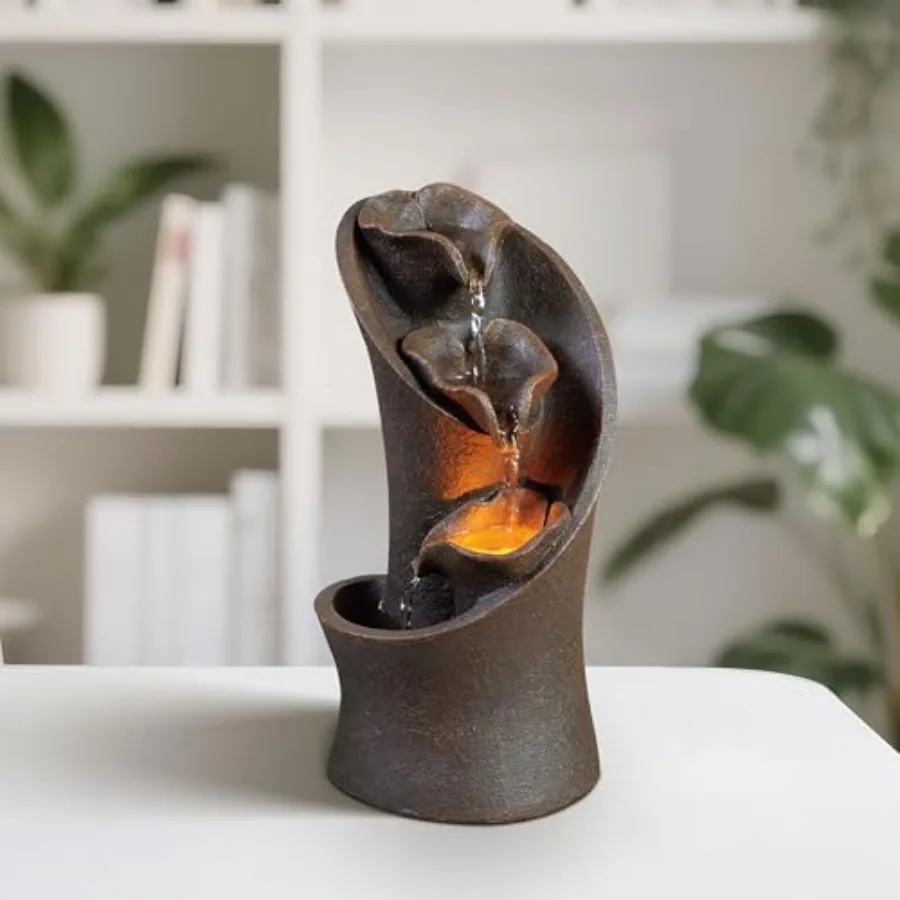 Tabletop Waterfall Fountain 3-Tier Indoor Water Fountain for Home Office Decor Relaxing LED Fountains with Artistic Stone-Look
Tabletop Waterfall Fountain 3-Tier Indoor Water Fountain for Home Office Decor Relaxing LED Fountains with Artistic Stone-Look