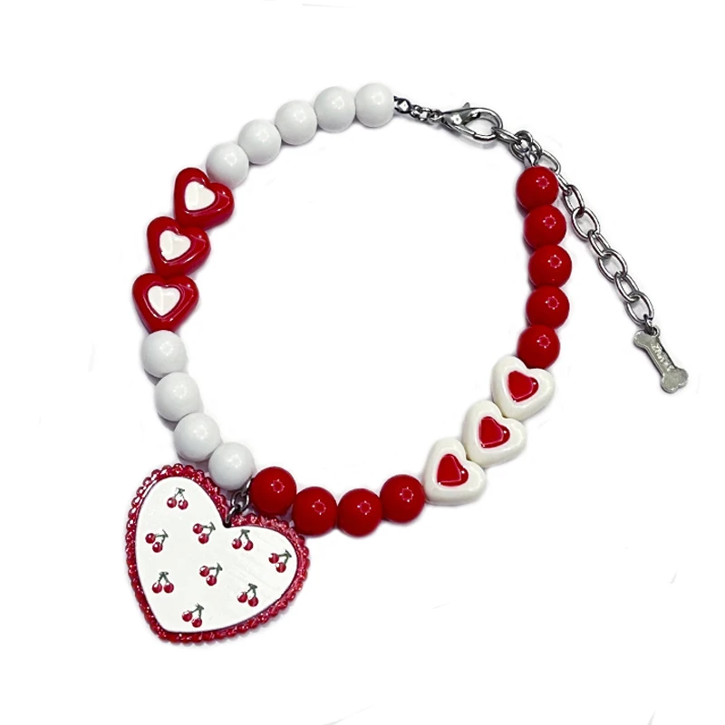 Pet Beads Chain Dog Cat Necklace Collar with Heart Pendant Adjustable Fashion Jewelry Accessories for Small Dogs Puppy
Pet Beads Chain Dog Cat Necklace Collar with Heart Pendant Adjustable Fashion Jewelry Accessories for Small Dogs Puppy