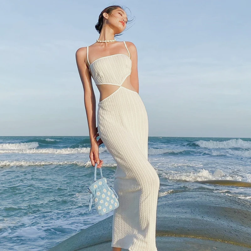 Women Long Bodycon Dress Solid Color Cutout High Waist Sleeveless Sling Dress Summer Cross Tie-Up Backless Dress Streetwear
Women Long Bodycon Dress Solid Color Cutout High Waist Sleeveless Sling Dress Summer Cross Tie-Up Backless Dress Streetwear