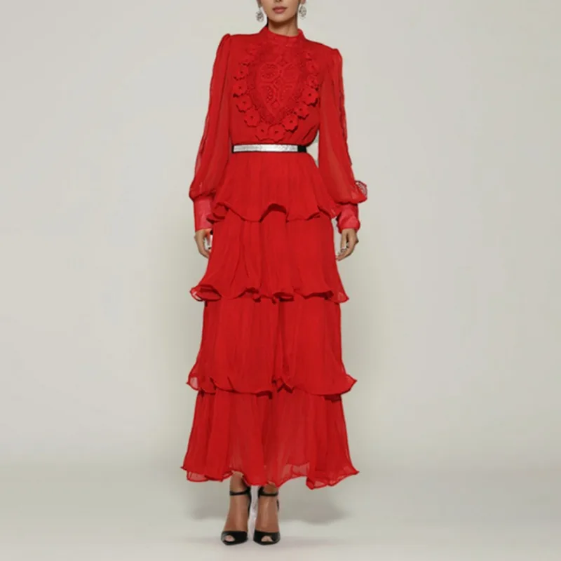 High Quality Women's Long Dress Summer Long Sleeve Slim Evening Party Dresses 2025 Elegant Ruffle Lace Patchwork Dress Luxury
High Quality Women's Long Dress Summer Long Sleeve Slim Evening Party Dresses 2025 Elegant Ruffle Lace Patchwork Dress Luxury