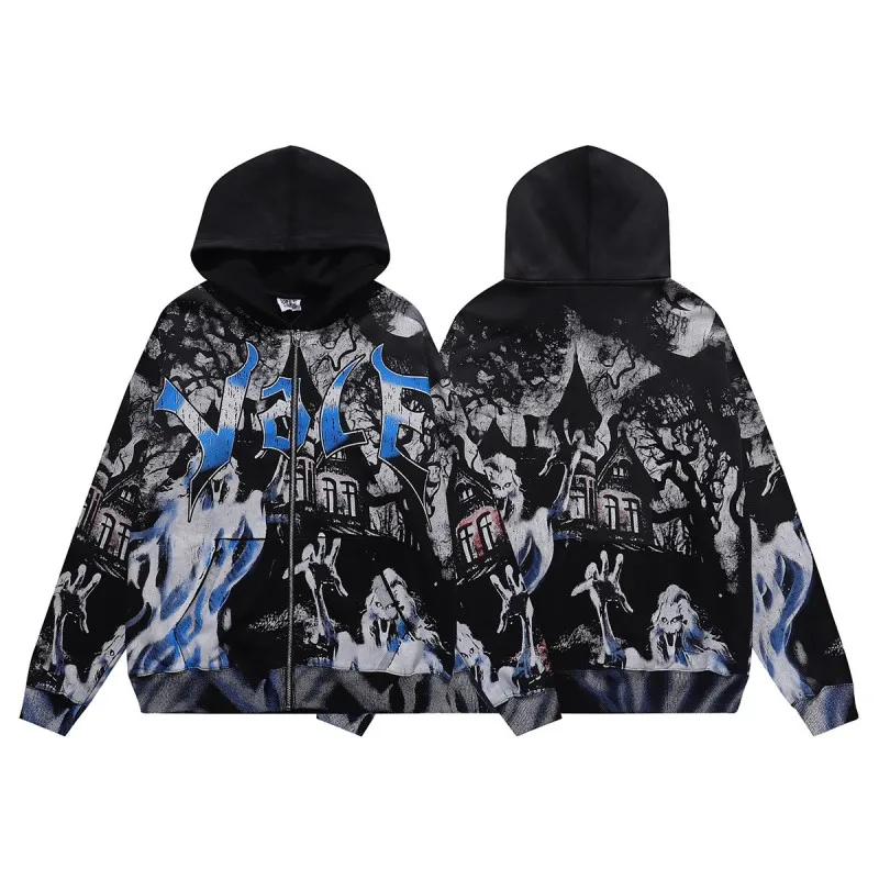 High Quality Washed Vintage Ghost Print Vale Casper Hoodie Cardigan Unisex Long Sleeve Casual Autumn Wear Resistant to Deform...
High Quality Washed Vintage Ghost Print Vale Casper Hoodie Cardigan Unisex Long Sleeve Casual Autumn Wear Resistant to Deform...