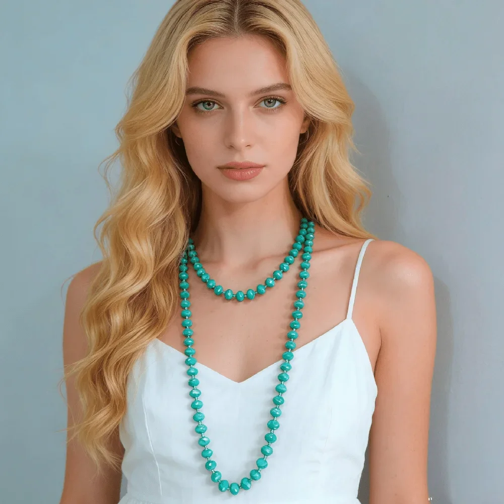 1.5m Turquoise Bead Layered Necklace for Women - Daily Wear
1.5m Turquoise Bead Layered Necklace for Women - Daily Wear