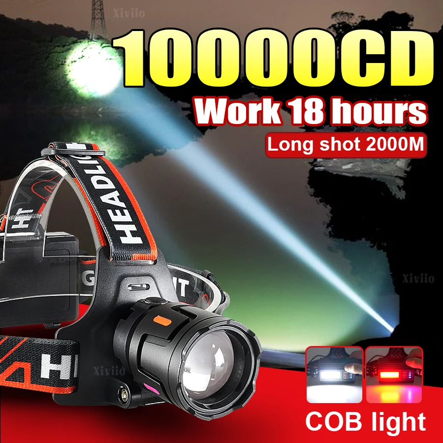 High Power Rechargeable Led Headlamp With 3*18650 Battery Super Bright Headlights 2000M Long Range Fishing Camping Head Lantern
High Power Rechargeable Led Headlamp With 3*18650 Battery Super Bright Headlights 2000M Long Range Fishing Camping Head Lantern
