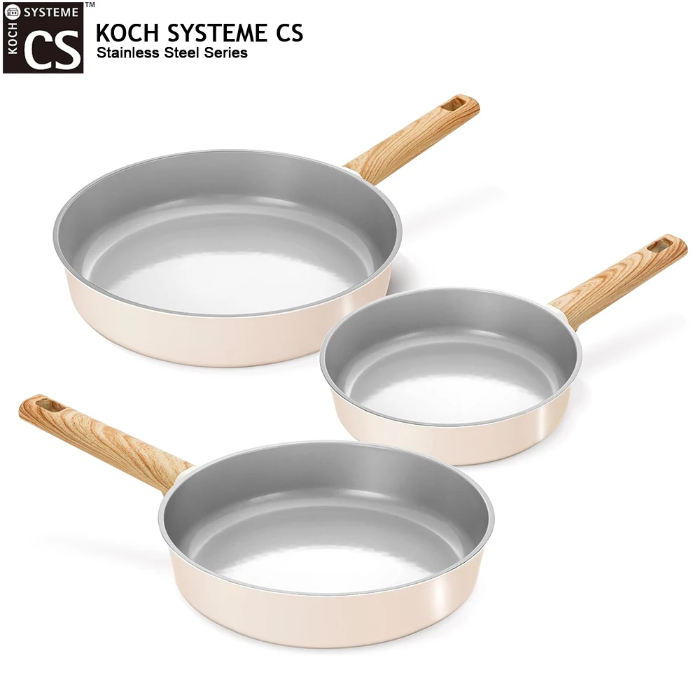 KOCH SYSTEME CS 3Pcs Ceramic Frying Pan Set 8" 9.5" 11" Nonstick Fry Pans Skillet with Stay-Cool Handles Induction Compatible
KOCH SYSTEME CS 3Pcs Ceramic Frying Pan Set 8" 9.5" 11" Nonstick Fry Pans Skillet with Stay-Cool Handles Induction Compatible