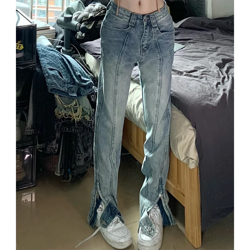 High Waist Straight Leg Bell Bottom Jeans Women's Spicy Sweet Cool Design Summer plus Size Fat MM Casual High Street Denim
High Waist Straight Leg Bell Bottom Jeans Women's Spicy Sweet Cool Design Summer plus Size Fat MM Casual High Street Denim