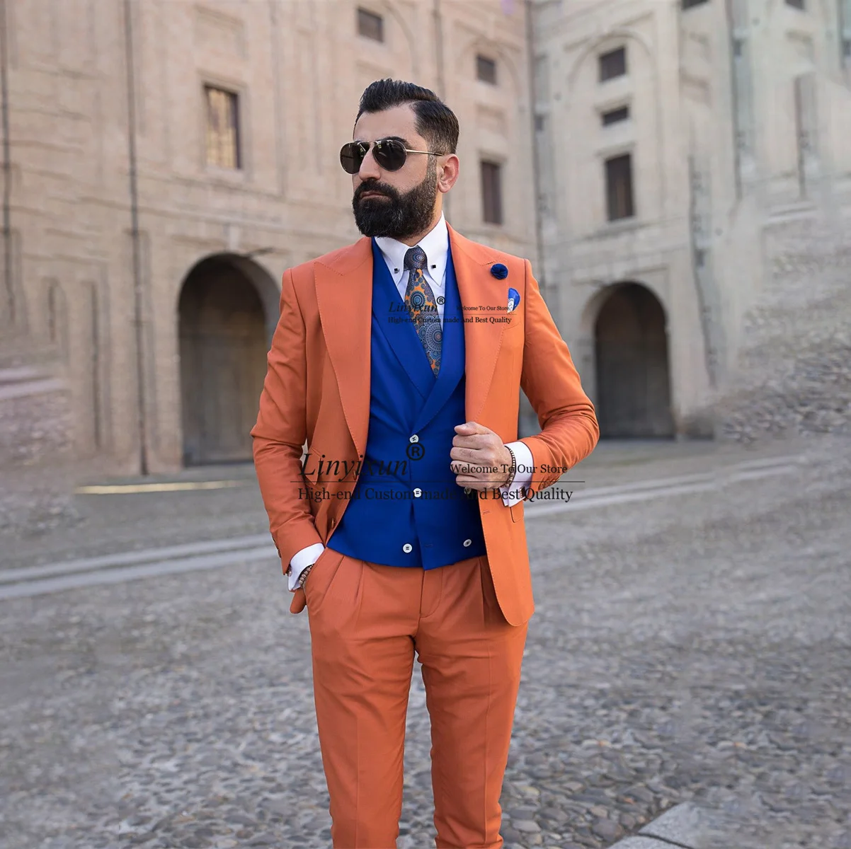 Fashion Mens Suits For Wedding 3 Pieces Set Groom Wear Tuxedos Peaked Lapel Formal Business Blazer terno masculinos completo
Fashion Mens Suits For Wedding 3 Pieces Set Groom Wear Tuxedos Peaked Lapel Formal Business Blazer terno masculinos completo