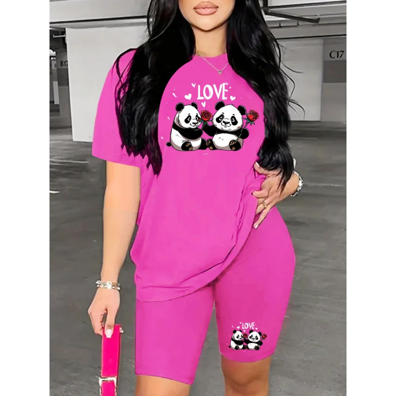 Lady's fashionable panda summer round-neck top, elastic and fitted. It can be paired with a blouse and shorts for an active look
Lady's fashionable panda summer round-neck top, elastic and fitted. It can be paired with a blouse and shorts for an active look