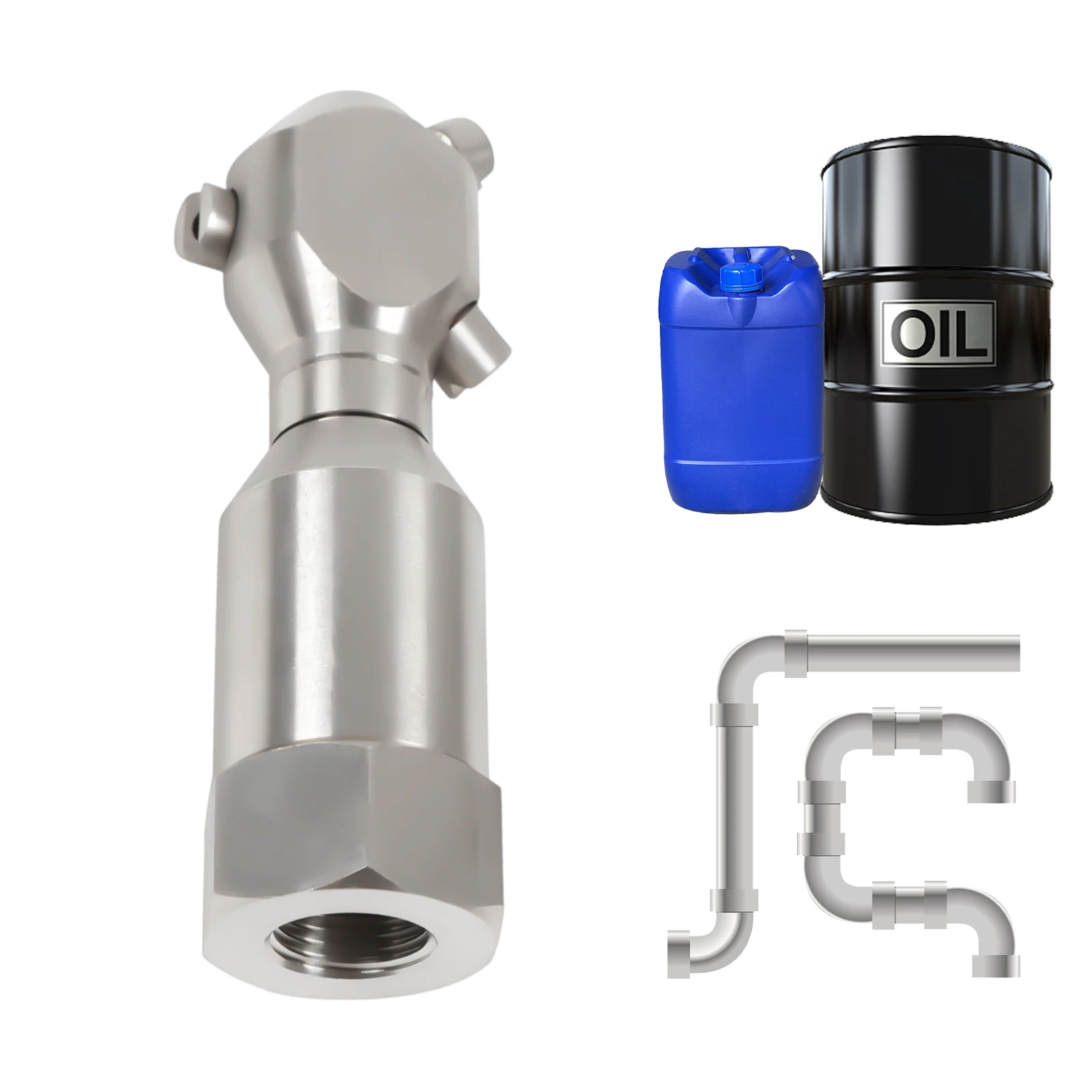 Stainless Steel Rotary Cleaning Nozzle, 360 ° Rotary Head Three Water Outlets Stainless Steel Cleaning Nozzle
Stainless Steel Rotary Cleaning Nozzle, 360 ° Rotary Head Three Water Outlets Stainless Steel Cleaning Nozzle