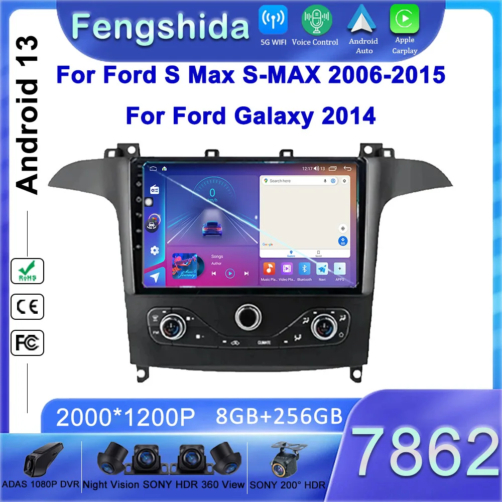 Carplay Android для Ford S Max S-MAX 2006-2015 автомобильное радио для Ford Galaxy 2014 Автомобильный мультимедийный видеоплеер GPS Радио DVD WIFI BT
Carplay Android для Ford S Max S-MAX 2006-2015 автомобильное радио для Ford Galaxy 2014 Автомобильный мультимедийный видеоплеер GPS Радио DVD WIFI BT