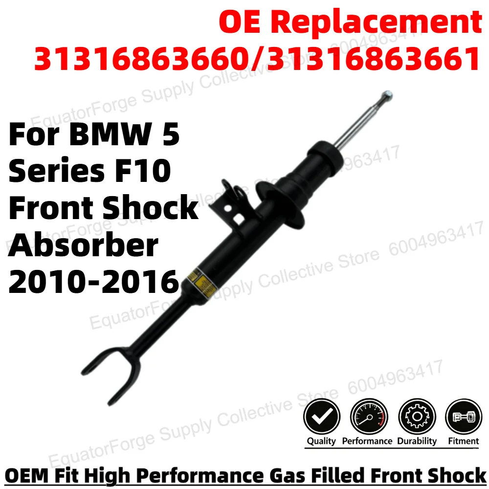 Comfortable Smooth Front Shock Absorber for BMW 5 Series F10 OEM-Spec Long-Lasting OE Replacement 31316863660/31316863661
Comfortable Smooth Front Shock Absorber for BMW 5 Series F10 OEM-Spec Long-Lasting OE Replacement 31316863660/31316863661