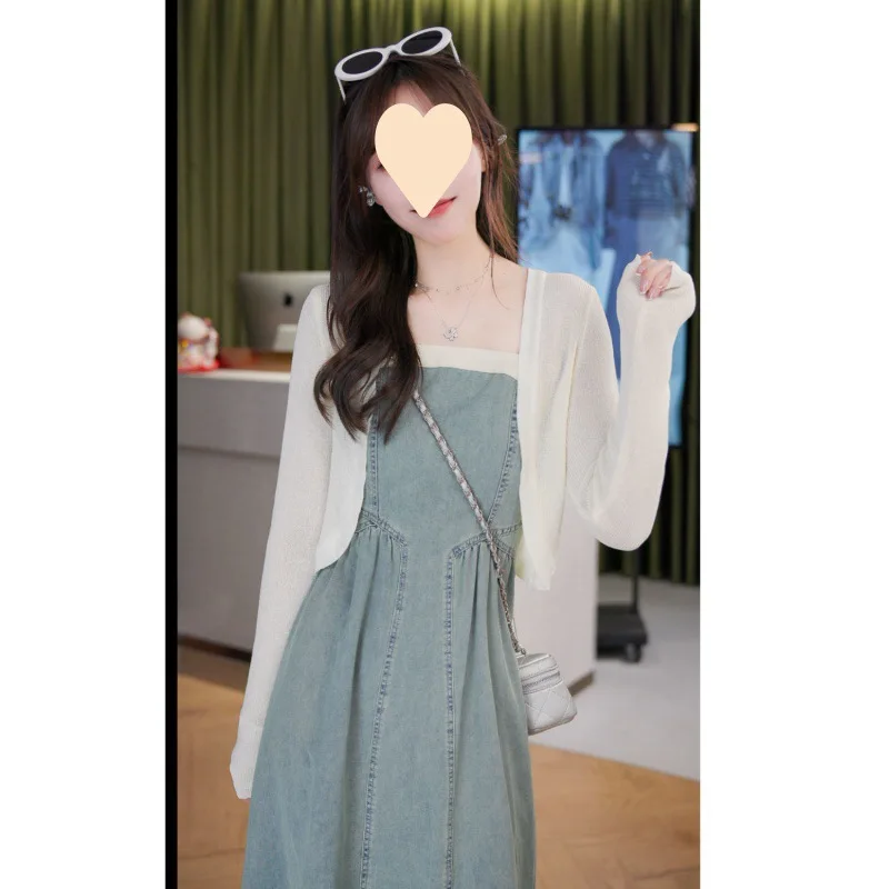 Miiiix 2024 Autumn New Retro Strapless Denim Camisole Dress+fashionable Solid Color Cardigan Two-piece Set Female Clothing
Miiiix 2024 Autumn New Retro Strapless Denim Camisole Dress+fashionable Solid Color Cardigan Two-piece Set Female Clothing