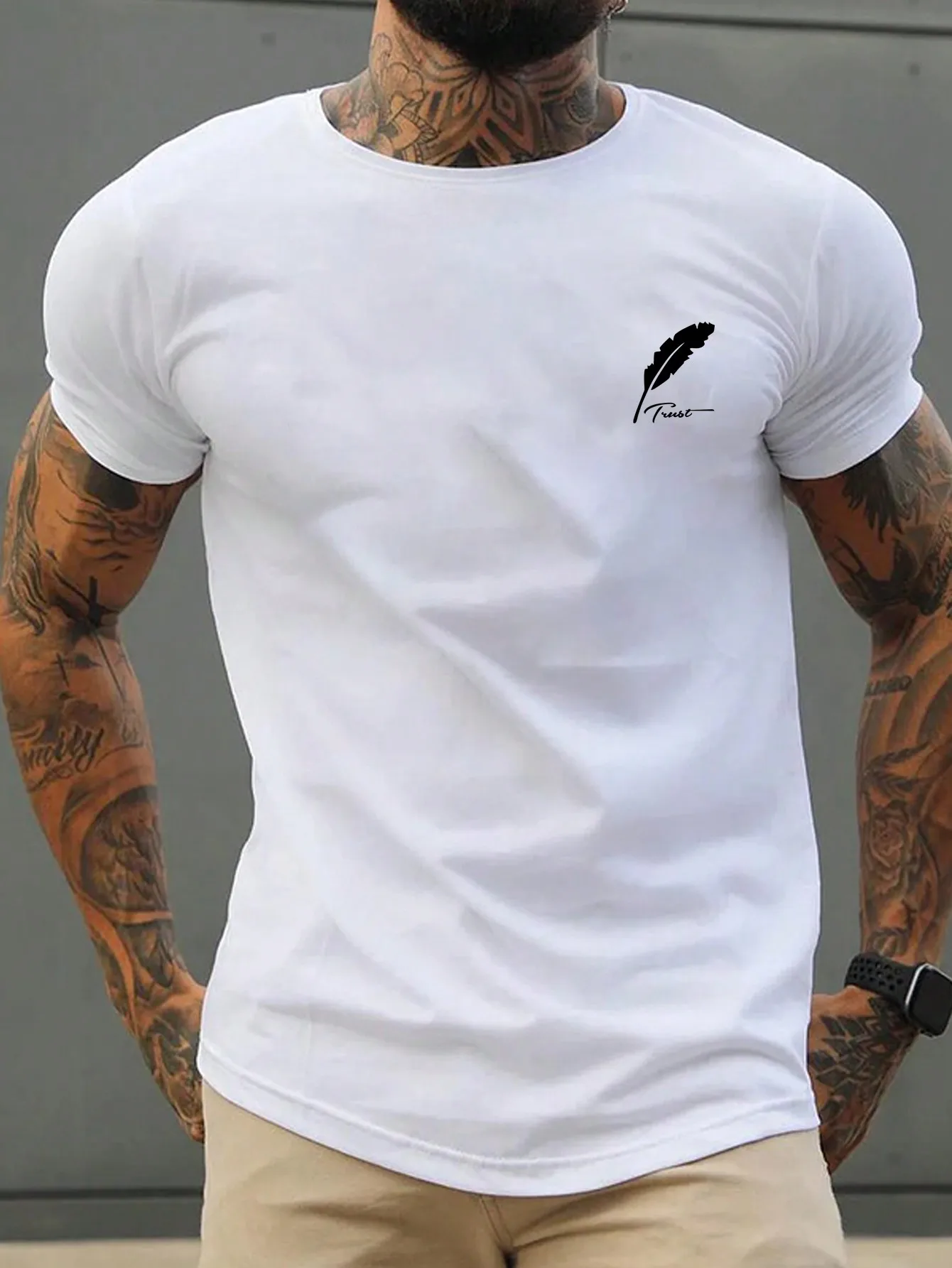Men Short Sleeve T-Shirt with Feather Pattern, Boyfriend Gift, for Work Men's Printed Crew Neck Short Sleeve Casual T-Shirt
Men Short Sleeve T-Shirt with Feather Pattern, Boyfriend Gift, for Work Men's Printed Crew Neck Short Sleeve Casual T-Shirt