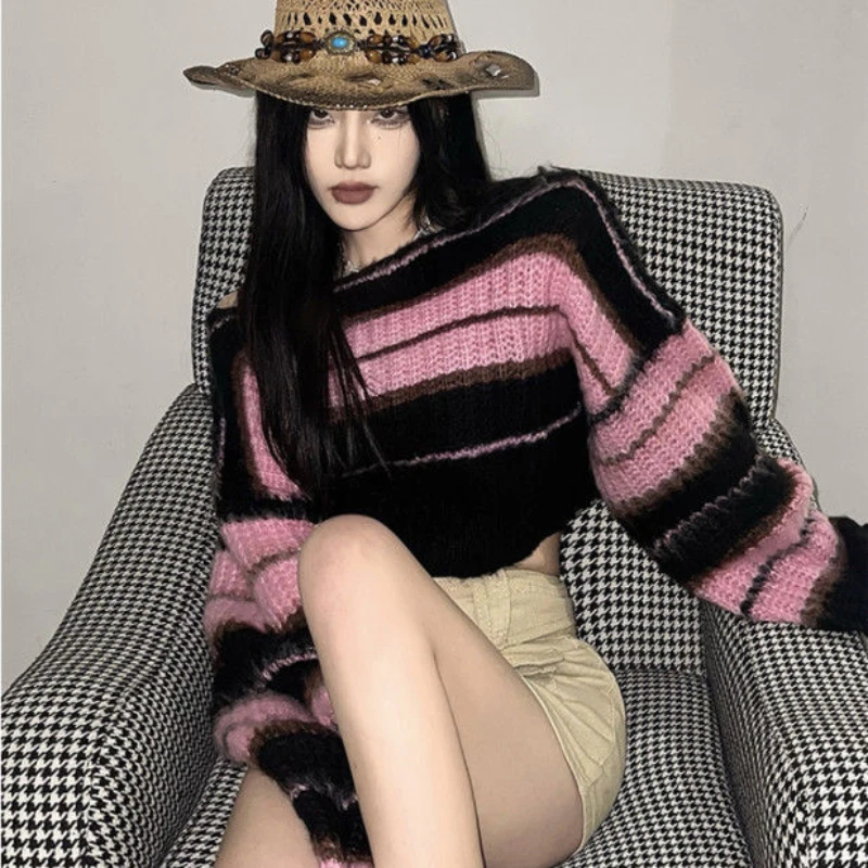 Cropped Sweater Women Stylish Striped Streetwear Warm Ulzzang Lady All-match Spring Clothes Harajuku Pullover Leisure O-Neck Ins
Cropped Sweater Women Stylish Striped Streetwear Warm Ulzzang Lady All-match Spring Clothes Harajuku Pullover Leisure O-Neck Ins