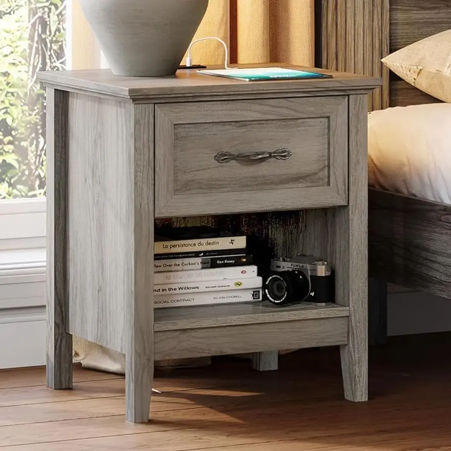 Night Stand 18.9 Farmhouse Wood Night Stand with TypeC Charging Station Open Storage Shelf Nightstands with Drawer Side Table E
Night Stand 18.9 Farmhouse Wood Night Stand with TypeC Charging Station Open Storage Shelf Nightstands with Drawer Side Table E