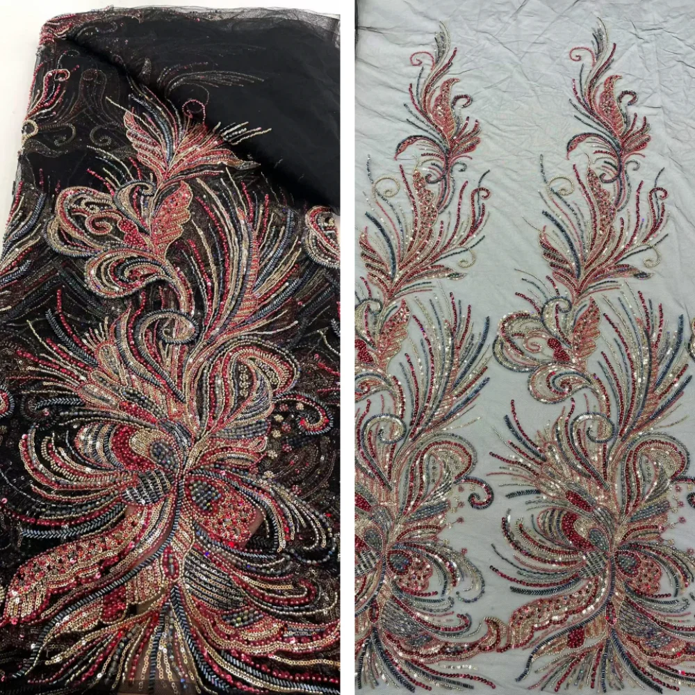 Luxury African Heavy Beaded Lace Fabric 2026 High Quality 5 Yards Sequins French Tulle 3D Lace For Wedding Party Dresses
Luxury African Heavy Beaded Lace Fabric 2026 High Quality 5 Yards Sequins French Tulle 3D Lace For Wedding Party Dresses