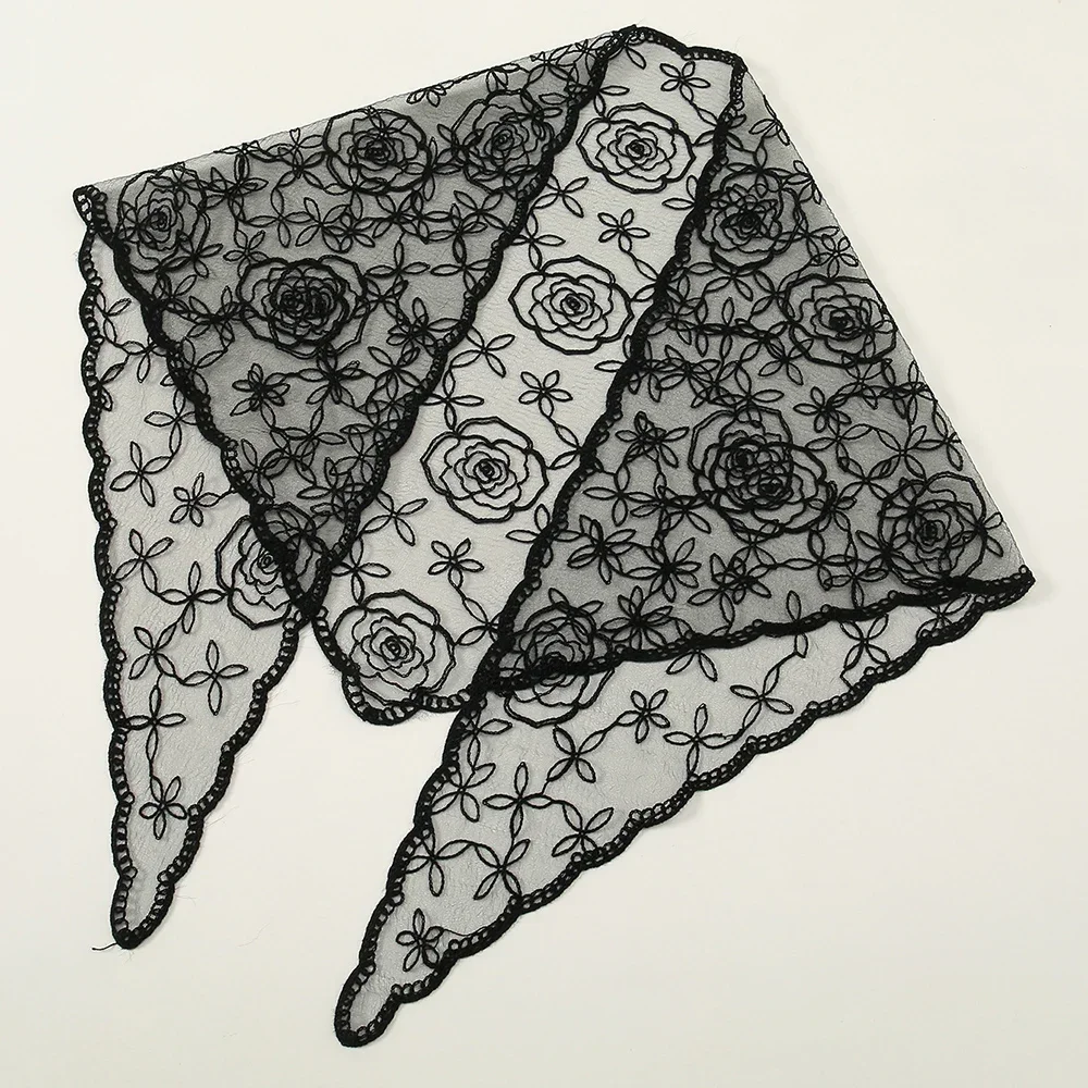 Embroidery Lace Floral Triangular Scarf Veil Woman Muslim Prayer Headscarf Elegant Headcloth Spanish Shawl 130*45cm
Embroidery Lace Floral Triangular Scarf Veil Woman Muslim Prayer Headscarf Elegant Headcloth Spanish Shawl 130*45cm
