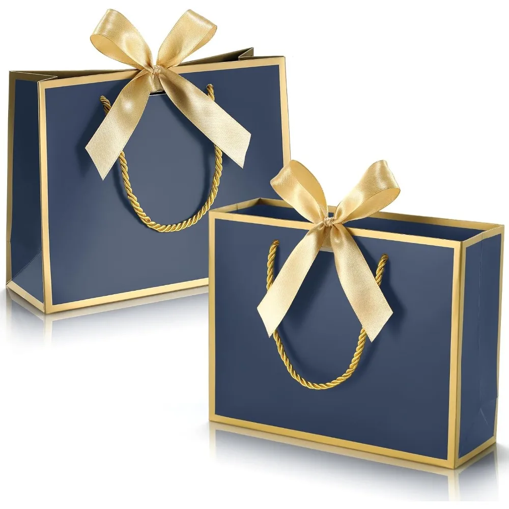 2 Pack Thank You Gift Bags with Handles, 9x7x3.1in Paper Gift Bags with Bow Ribbon, Blue Party Favor Bags for Any Birthda
2 Pack Thank You Gift Bags with Handles, 9x7x3.1in Paper Gift Bags with Bow Ribbon, Blue Party Favor Bags for Any Birthda