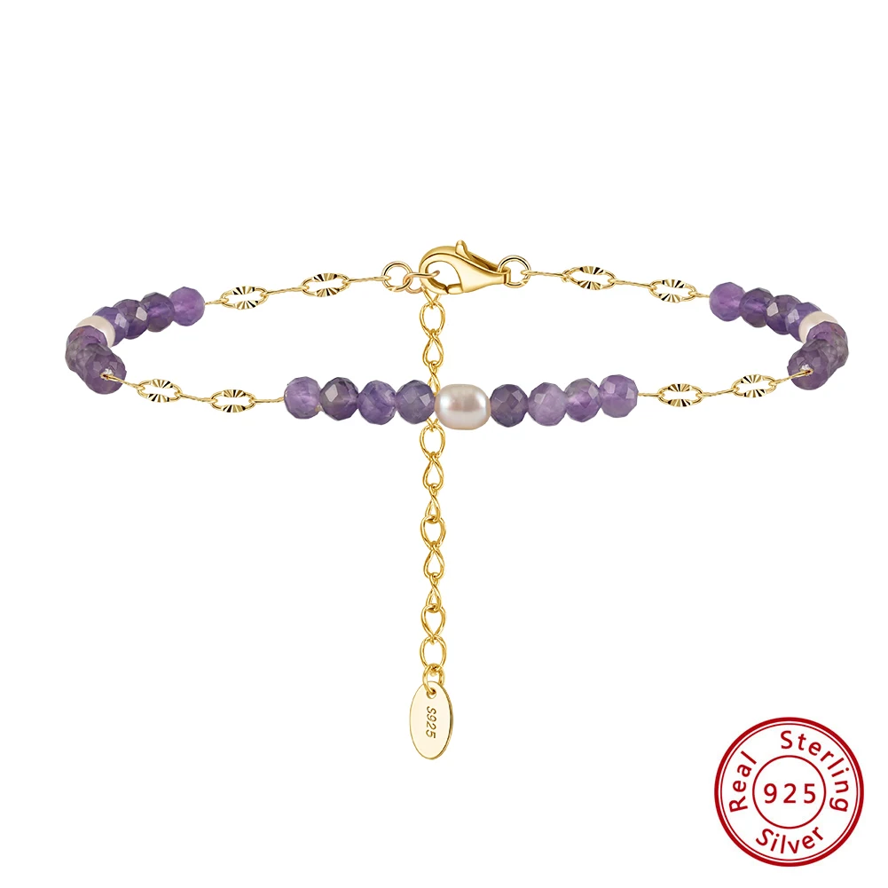 KISS MANDY Natural Amethyst Pearl Bracelet for Women 925 Sterling Silver Bangle Chain Daily Wear Designer Fashion Jewelry MPB14
KISS MANDY Natural Amethyst Pearl Bracelet for Women 925 Sterling Silver Bangle Chain Daily Wear Designer Fashion Jewelry MPB14