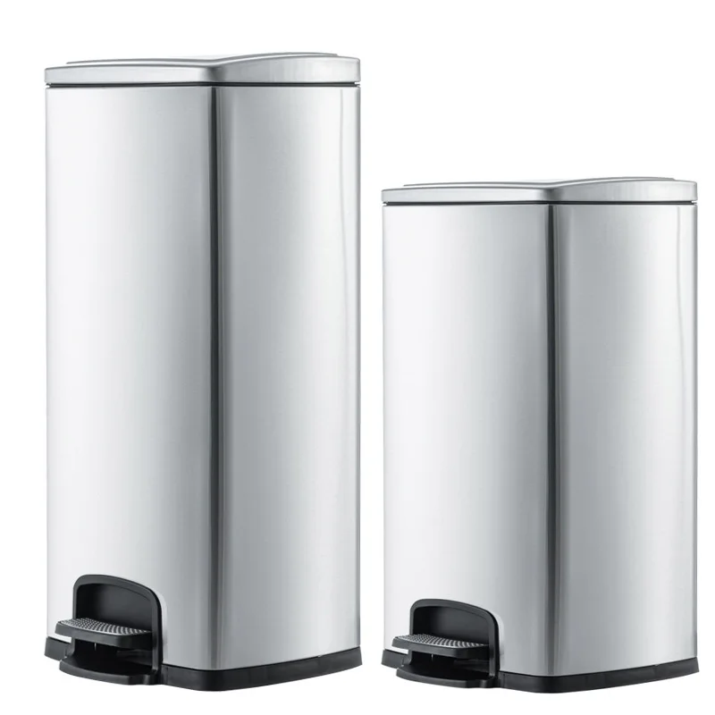 Kitchen stainless steel trash can, pedal household with lid living room trash can
Kitchen stainless steel trash can, pedal household with lid living room trash can