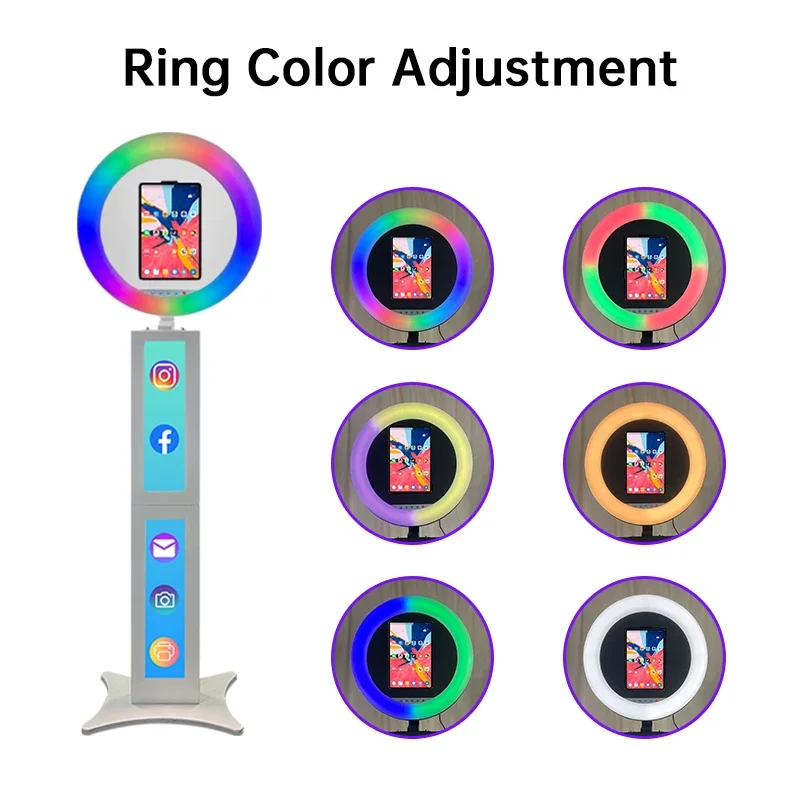 Portable IPad Photo Booth Shell Kiosk With LED Ring Light Roaming Ipad Photo Booth Stand 360 Selfie
Portable IPad Photo Booth Shell Kiosk With LED Ring Light Roaming Ipad Photo Booth Stand 360 Selfie