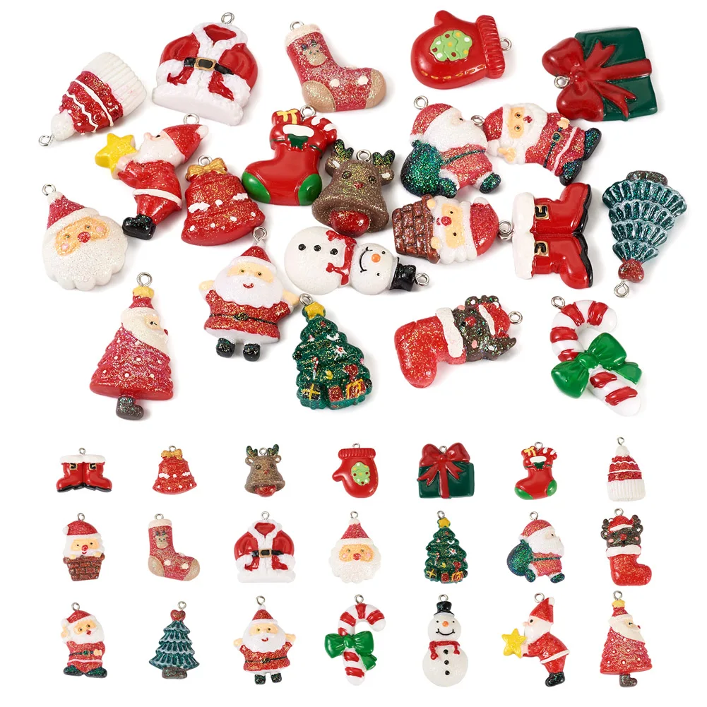 21Pcs Christmas Charms Resin Santa Claus Deer Snowman Christmas Socking Pendants for DIY Bracelet Necklace Jewelry Making
21Pcs Christmas Charms Resin Santa Claus Deer Snowman Christmas Socking Pendants for DIY Bracelet Necklace Jewelry Making