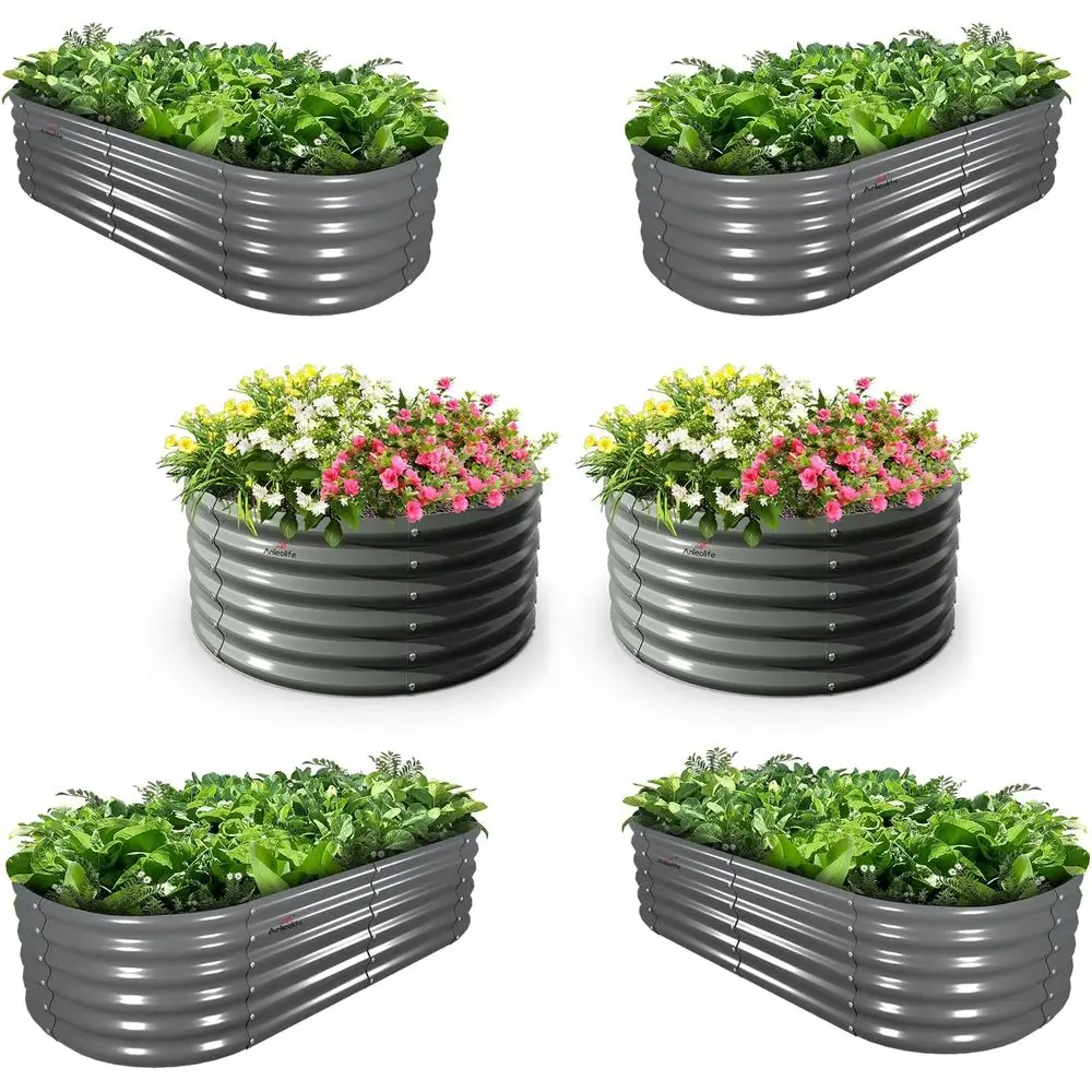 6-Pack 4x4x1.5ft & 6x2x1.5ft Deep Root Galvanized Raised Garden Beds for Outdoor Vegetables, Herbs, Quartz Grey
6-Pack 4x4x1.5ft & 6x2x1.5ft Deep Root Galvanized Raised Garden Beds for Outdoor Vegetables, Herbs, Quartz Grey