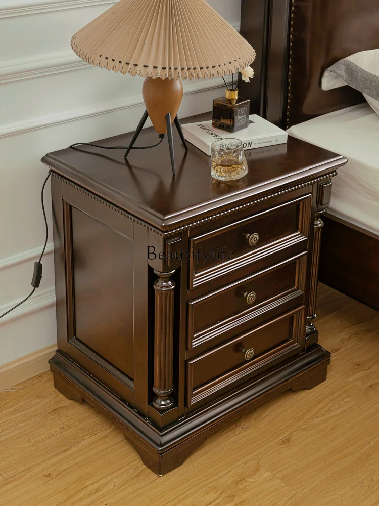All solid wood American bedside table modern simple bedroom bedside locker high-end retro style
All solid wood American bedside table modern simple bedroom bedside locker high-end retro style