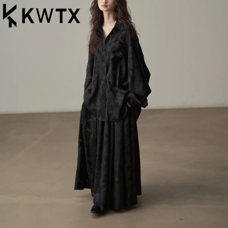 KWTX 2025 New Vintage Textured Jacquard Blouse & Midi Skirt Set Women Spring Summer Floral Lace Elegant Office Casual Outfit
KWTX 2025 New Vintage Textured Jacquard Blouse & Midi Skirt Set Women Spring Summer Floral Lace Elegant Office Casual Outfit