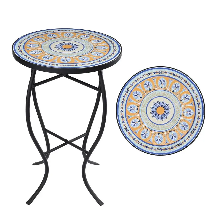Mosaic Side Table, 21 Round End Table with 14 Ceramic Tile Top, Patio Accent Table Indoor and Outdoor End Table for Yard, Garde
Mosaic Side Table, 21 Round End Table with 14 Ceramic Tile Top, Patio Accent Table Indoor and Outdoor End Table for Yard, Garde