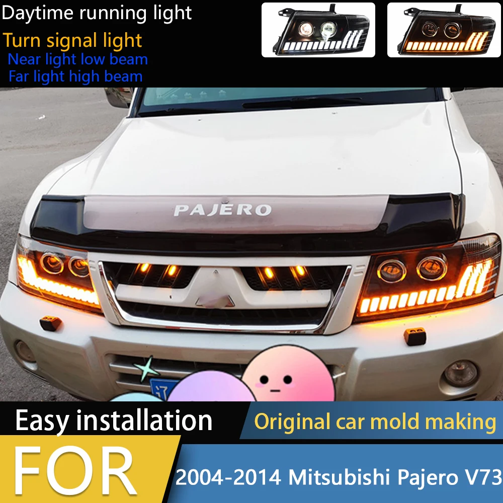 Автомобильные фары для Mitsubishi Pajero V73, светодиодные фары, линзы проектора 2004-2014 Montero V75 V77, аксессуары для динамических сигналов DRL
Автомобильные фары для Mitsubishi Pajero V73, светодиодные фары, линзы проектора 2004-2014 Montero V75 V77, аксессуары для динамических сигналов DRL