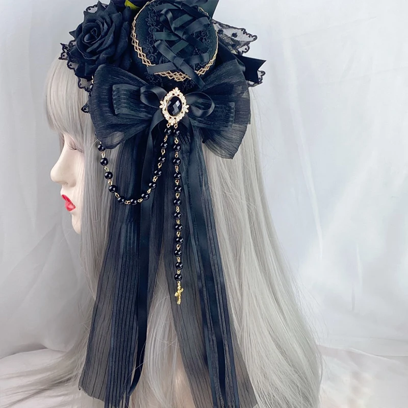 1pc Lolita Headdress Gothic Style Lolita Lace Bow Rose Elegant Flat Small Hat Headwear Girl Halloween Cosplay Hair Accessories
1pc Lolita Headdress Gothic Style Lolita Lace Bow Rose Elegant Flat Small Hat Headwear Girl Halloween Cosplay Hair Accessories