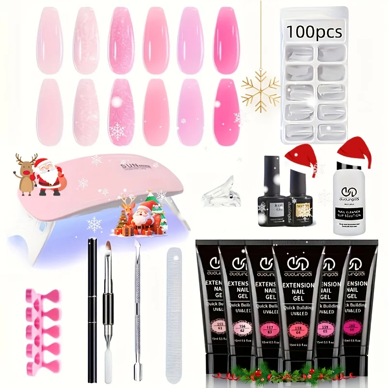 Poly Gel Nail Kit 6 Colors with Nail Lamp Extension Gel Kit Jelly Milky White Pink Complete Tools Beginner Thickening Solutions
Poly Gel Nail Kit 6 Colors with Nail Lamp Extension Gel Kit Jelly Milky White Pink Complete Tools Beginner Thickening Solutions